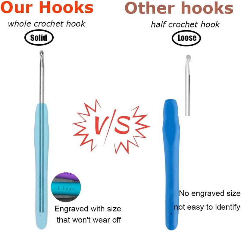 Mdoker Size G/6(4mm) Crochet Hook,Extra Long Crochet Hooks for Arthritic Hands,Ergonomic Grip Soft Handles for Beginners and Experiecced Crochet Lover,Comfortable/Easy to Use - Image 2